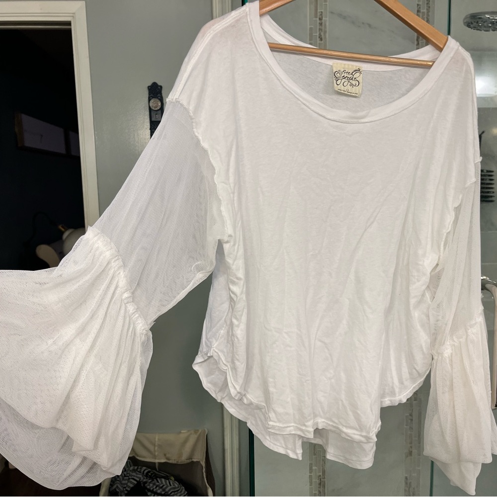 Free People Flowy White Top, Size Small